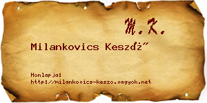 Milankovics Kesző névjegykártya