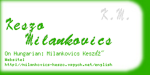 keszo milankovics business card